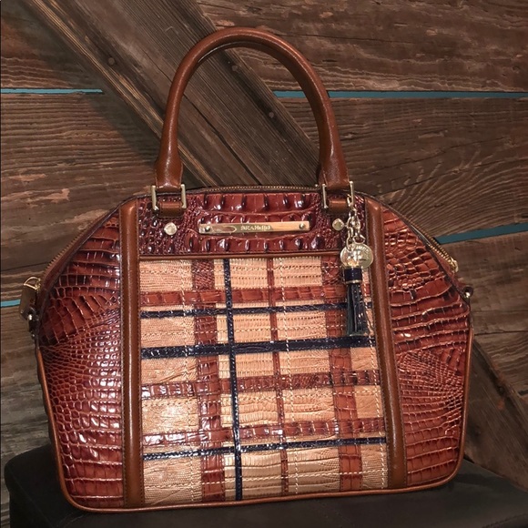Brahmin Handbags - Brahmin Hudson Satchel Pecan Canterbury